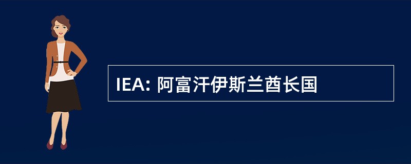 IEA: 阿富汗伊斯兰酋长国