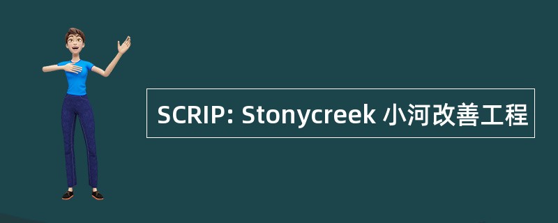 SCRIP: Stonycreek 小河改善工程