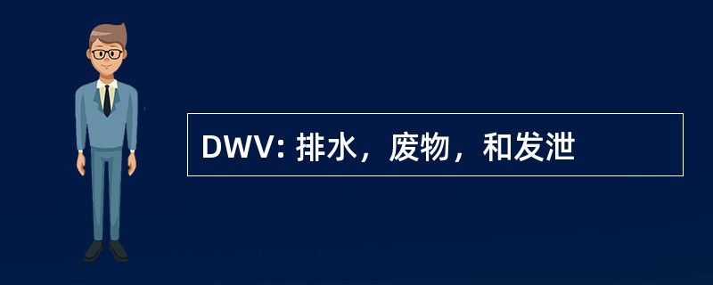 DWV: 排水，废物，和发泄