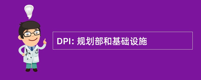 DPI: 规划部和基础设施