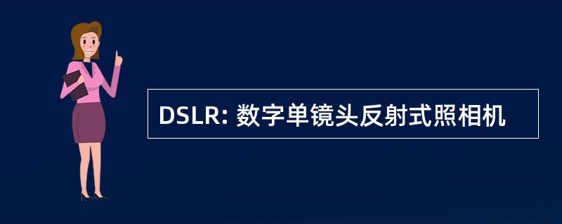 DSLR: 数字单镜头反射式照相机