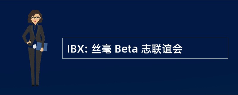 IBX: 丝毫 Beta 志联谊会