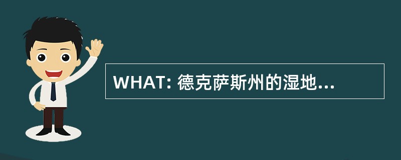 WHAT: 德克萨斯州的湿地生境联盟