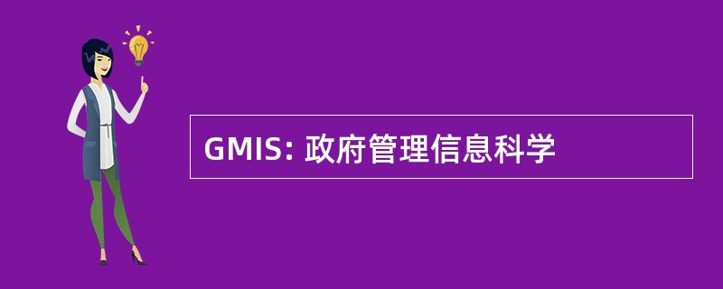 GMIS: 政府管理信息科学