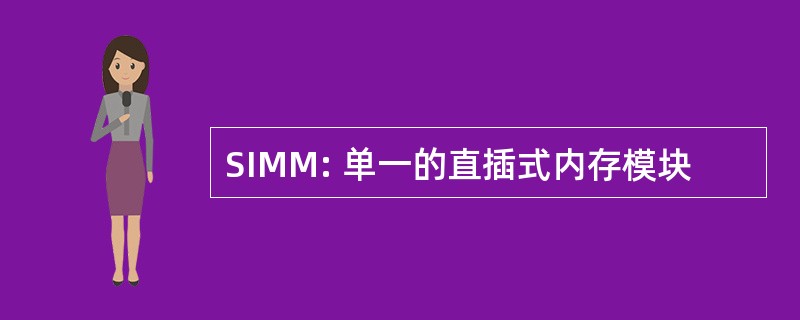 SIMM: 单一的直插式内存模块