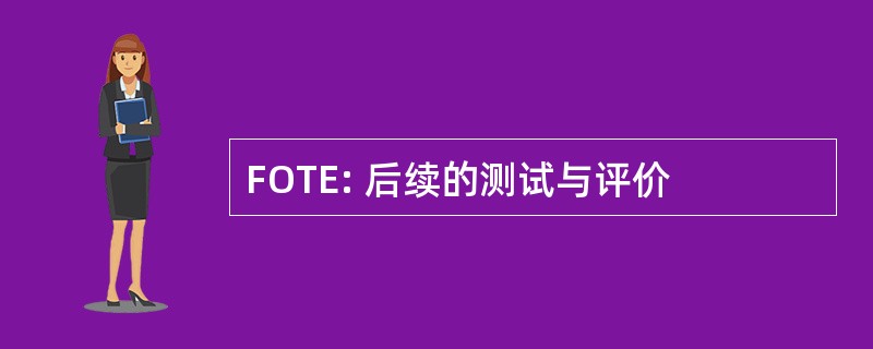 FOTE: 后续的测试与评价