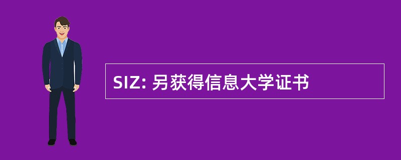 SIZ: 另获得信息大学证书