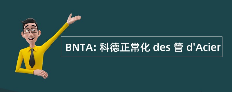 BNTA: 科德正常化 des 管 d&#039;Acier