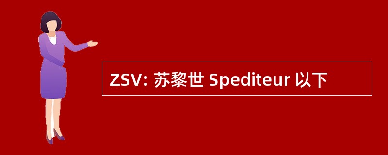 ZSV: 苏黎世 Spediteur 以下