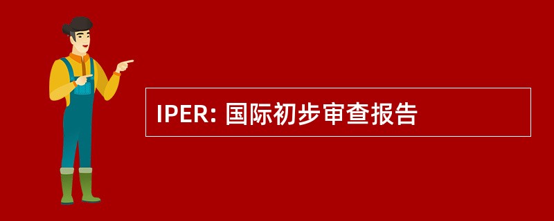 IPER: 国际初步审查报告