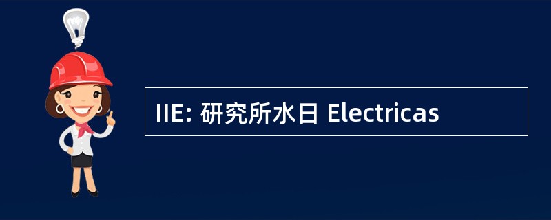 IIE: 研究所水日 Electricas