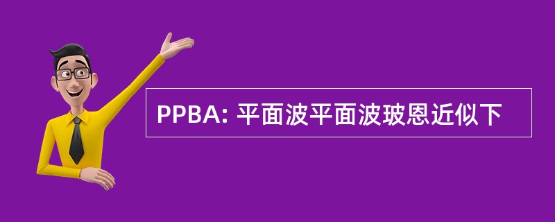 PPBA: 平面波平面波玻恩近似下