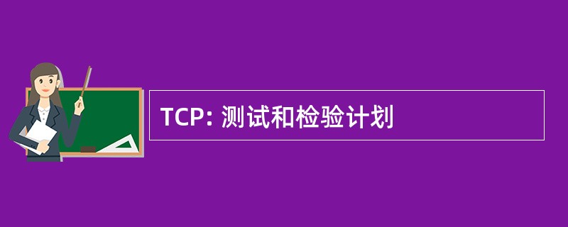 TCP: 测试和检验计划