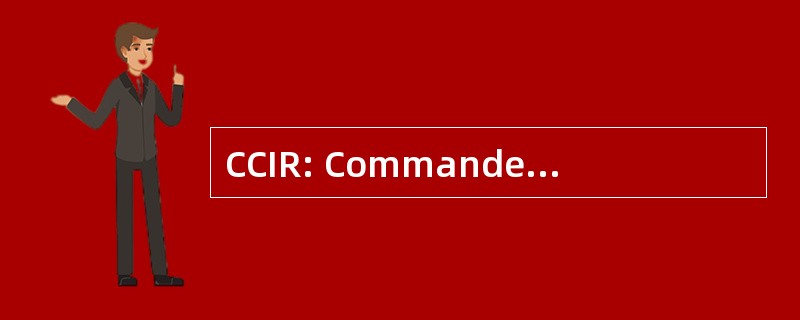 CCIR: Commanderâ s 关键信息需求