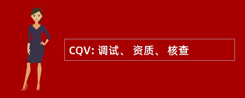 CQV: 调试、 资质、 核查