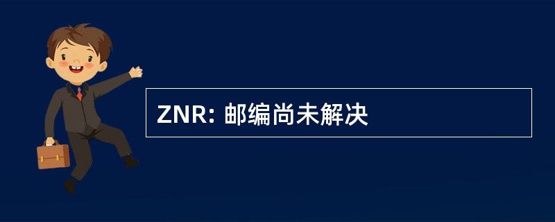 ZNR: 邮编尚未解决