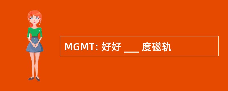 MGMT: 好好 ___ 度磁轨