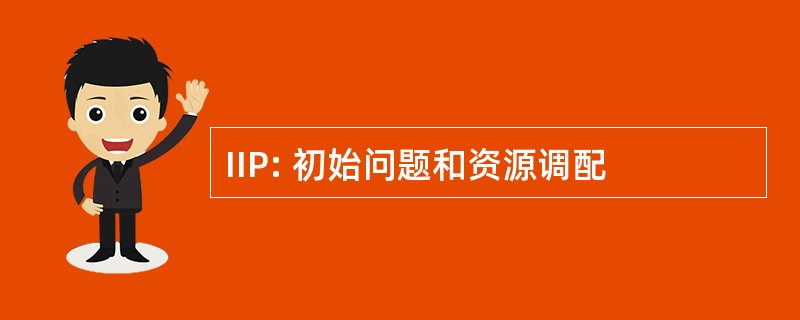 IIP: 初始问题和资源调配