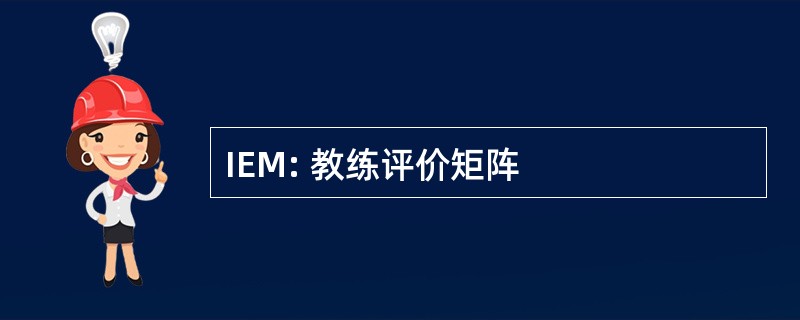 IEM: 教练评价矩阵