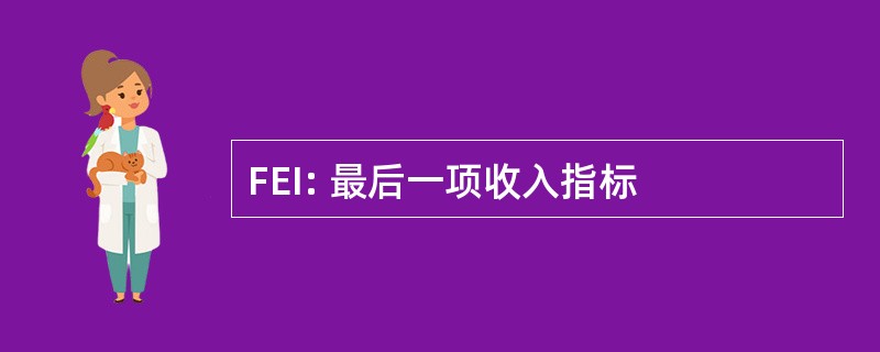 FEI: 最后一项收入指标