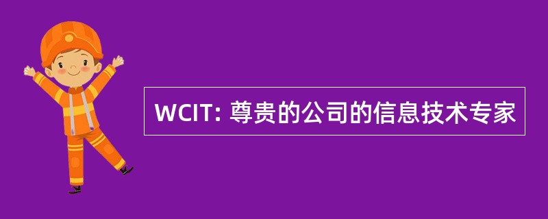 WCIT: 尊贵的公司的信息技术专家