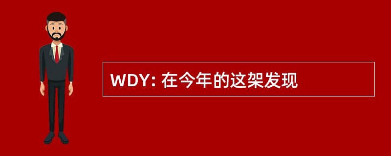 WDY: 在今年的这架发现