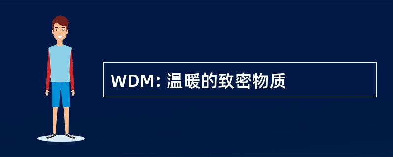 WDM: 温暖的致密物质