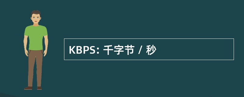 KBPS: 千字节 / 秒