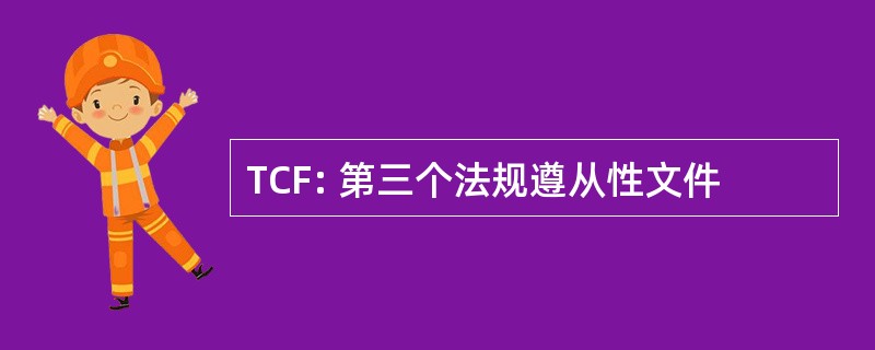 TCF: 第三个法规遵从性文件