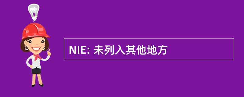 NIE: 未列入其他地方