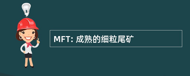 MFT: 成熟的细粒尾矿