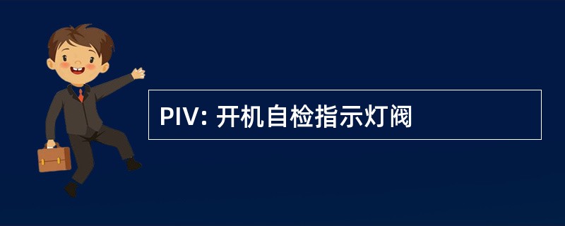 PIV: 开机自检指示灯阀