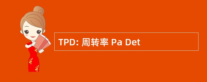 TPD: 周转率 Pa Det