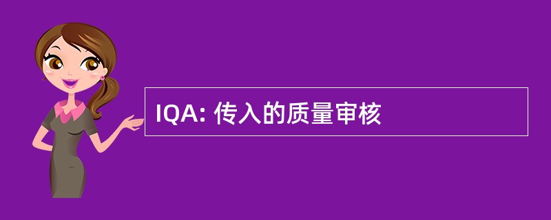 IQA: 传入的质量审核