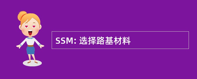 SSM: 选择路基材料