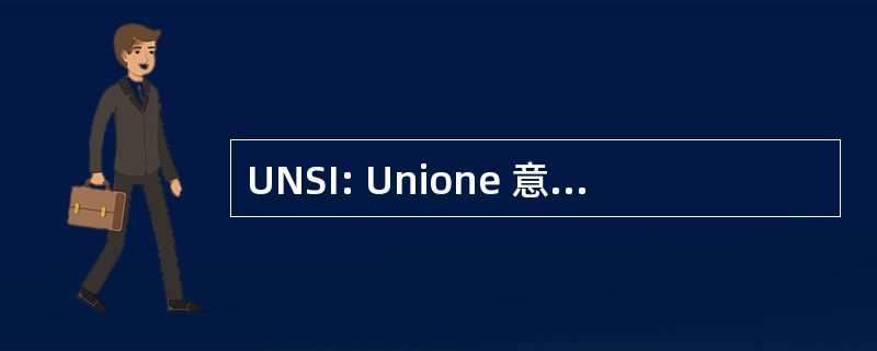 UNSI: Unione 意大利 Sottufficiali 伊塔里尼