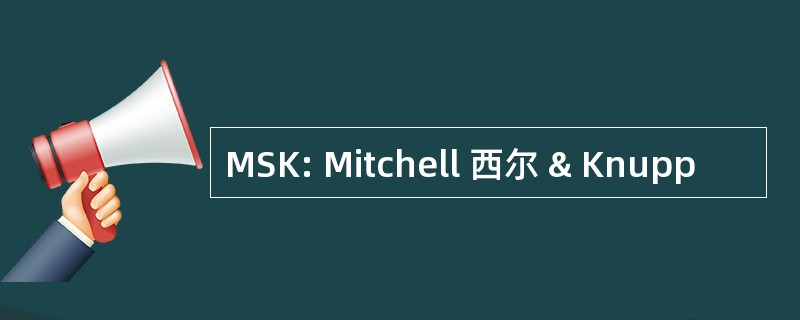 MSK: Mitchell 西尔 & Knupp