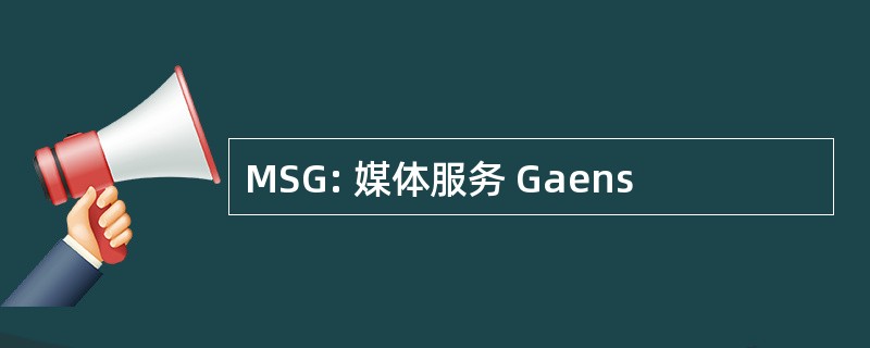 MSG: 媒体服务 Gaens