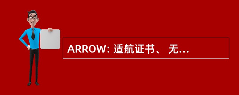 ARROW: 适航证书、 无线电台执照、 登记证书、 经营局限性，重量和平衡