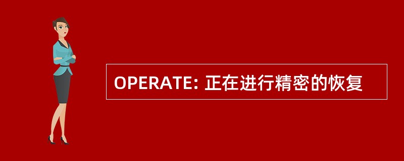 OPERATE: 正在进行精密的恢复