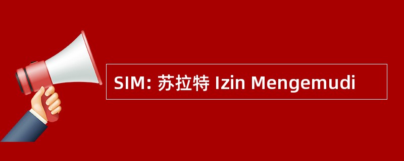 SIM: 苏拉特 Izin Mengemudi