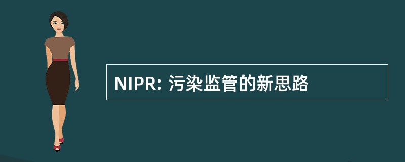 NIPR: 污染监管的新思路