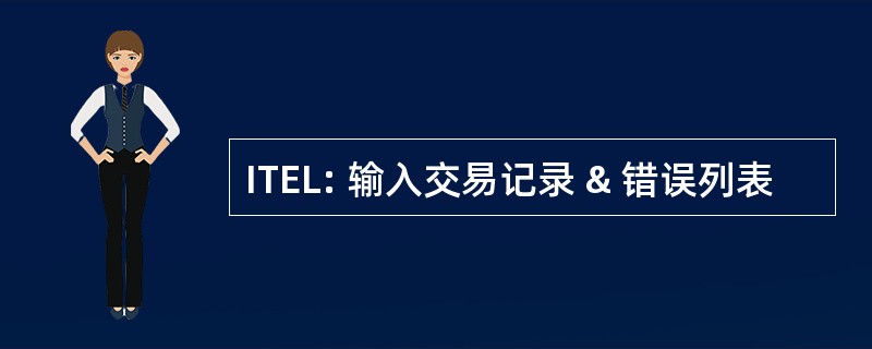 ITEL: 输入交易记录 & 错误列表