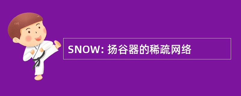 SNOW: 扬谷器的稀疏网络