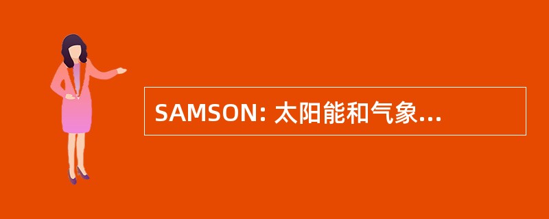 SAMSON: 太阳能和气象地面观测网