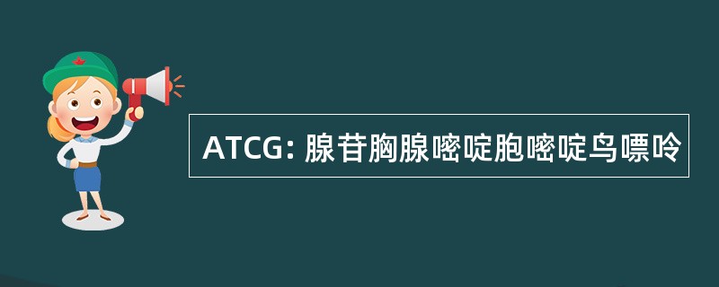 ATCG: 腺苷胸腺嘧啶胞嘧啶鸟嘌呤