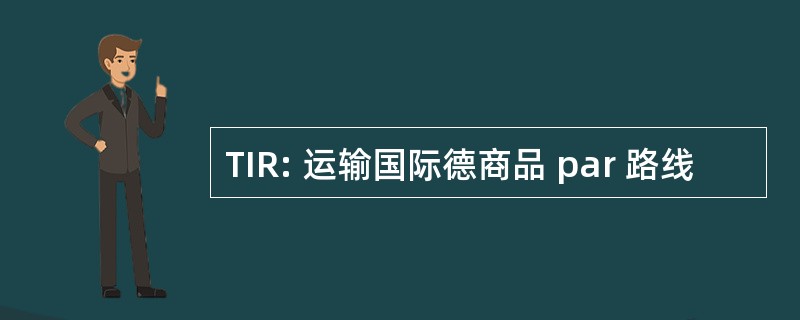 TIR: 运输国际德商品 par 路线