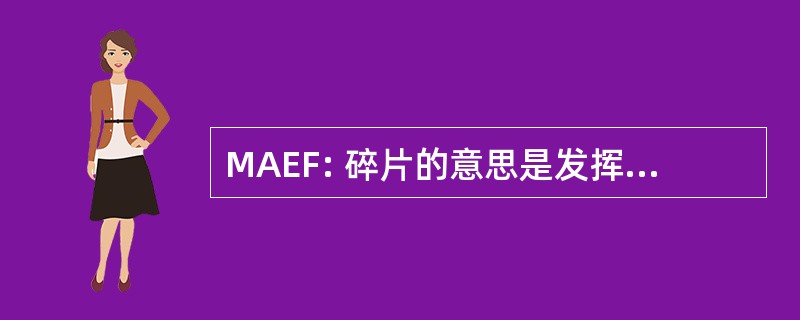 MAEF: 碎片的意思是发挥成效的领域