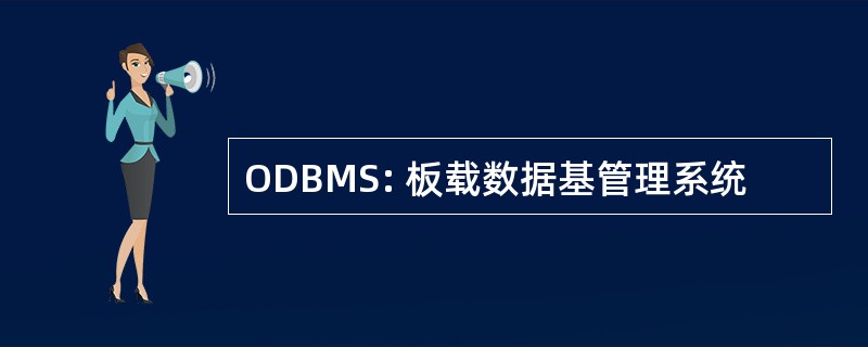 ODBMS: 板载数据基管理系统