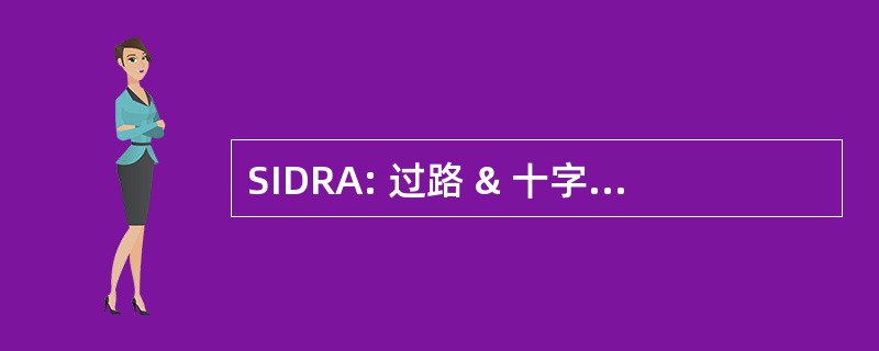 SIDRA: 过路 & 十字交叉口设计与研究援助